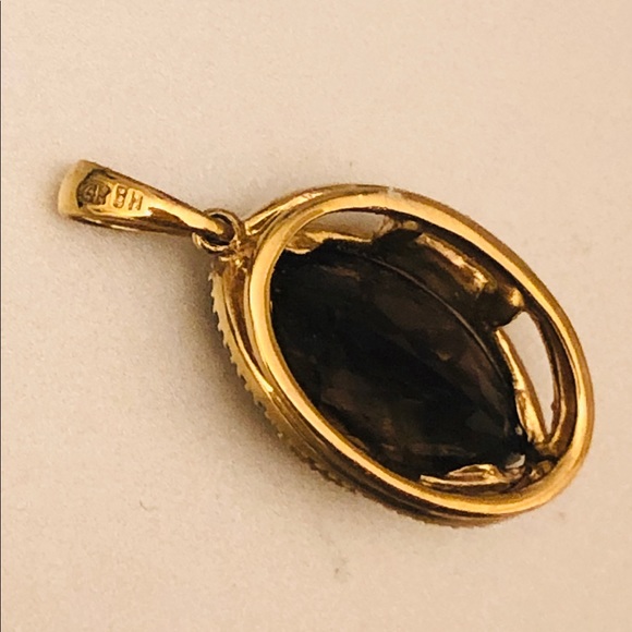 Effy 14k Gold Smokey Quartz and Diamond Necklace - Picture 3 of 4